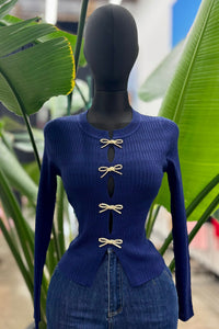 Blue bow top