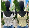 Rhinestone plunge neck top