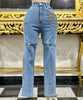 Distressed rhinestone jeans